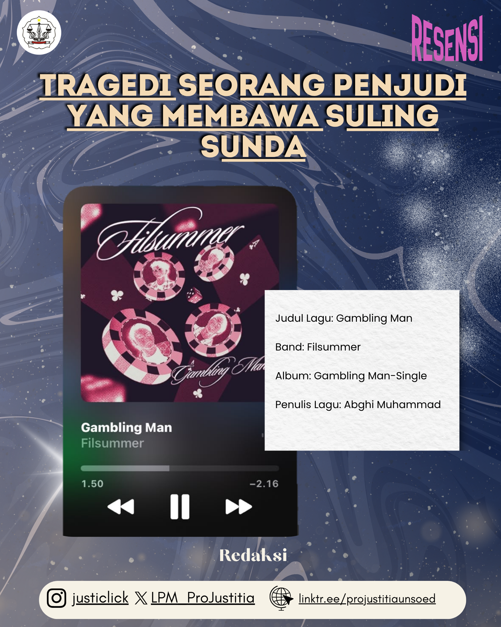 Tragedi Seorang Penjudi Yang Membawa Suling Sunda